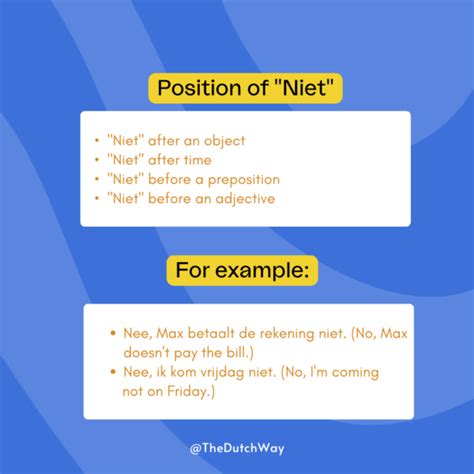 When to Use “Niet” and When to Use “Geen” in Dutch